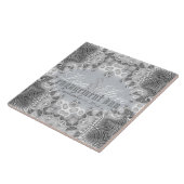 Modern Tribal Silver + White Verloving Souvenir Tegeltje (Zijkant)