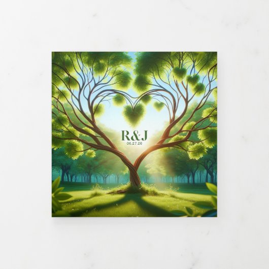 Modern Trifold Voeg foto bruiloft aankondiging Kaa (Cover)