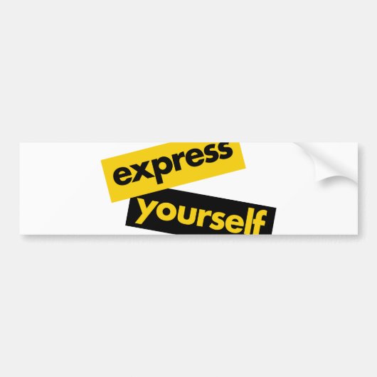 Modern, trillend, bold graphic of Express Yourself Bumpersticker (Voorkant)