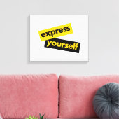 Modern, trillend, bold graphic of Express Yourself Canvas Afdruk (Insitu (Woonkamer))