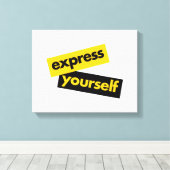 Modern, trillend, bold graphic of Express Yourself Canvas Afdruk (Insitu (Houten vloer))