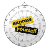 Modern, trillend, bold graphic of Express Yourself Dartbord (Voorkant)