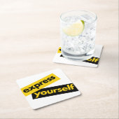 Modern, trillend, bold graphic of Express Yourself Kartonnen Onderzetters (Insitu)
