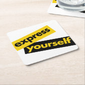 Modern, trillend, bold graphic of Express Yourself Kartonnen Onderzetters (Schuin)