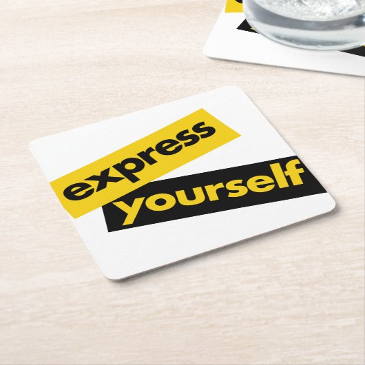 Modern, trillend, bold graphic of Express Yourself Kartonnen Onderzetters (Schuin)