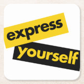 Modern, trillend, bold graphic of Express Yourself Kartonnen Onderzetters (Voorkant)