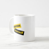Modern, trillend, bold graphic of Express Yourself Koffiemok (Voorkant links)