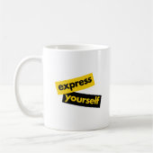 Modern, trillend, bold graphic of Express Yourself Koffiemok (Links)