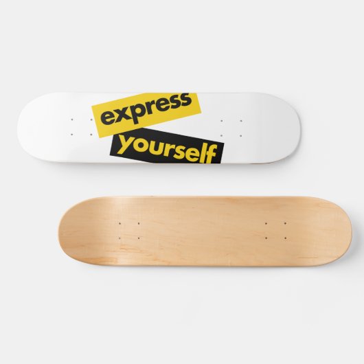 Modern, trillend, bold graphic of Express Yourself Persoonlijk Skateboard (Horizontaal)
