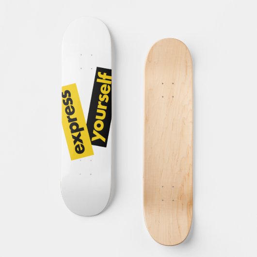 Modern, trillend, bold graphic of Express Yourself Persoonlijk Skateboard (Voorkant)