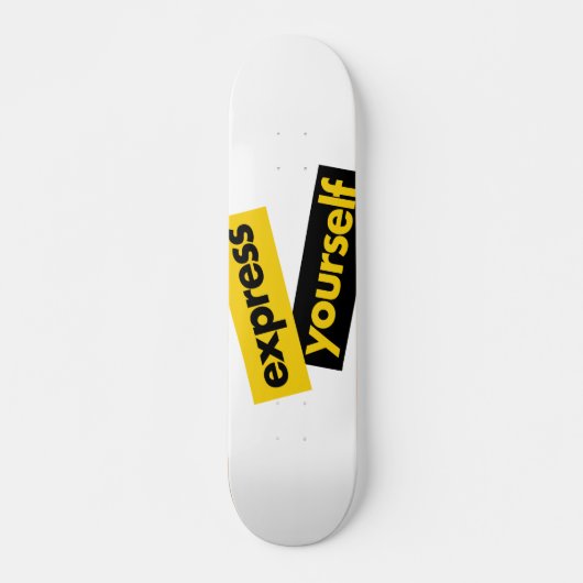 Modern, trillend, bold graphic of Express Yourself Persoonlijk Skateboard (Voorkant)