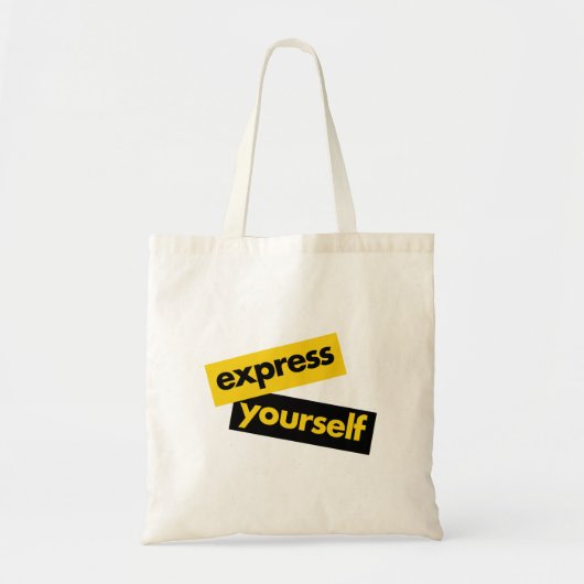 Modern, trillend, bold graphic of Express Yourself Tote Bag (Voorkant)