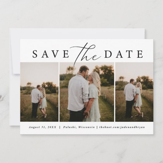 Modern Trio Afbeelding Save the Date Dubbelzijdig (Voorkant)