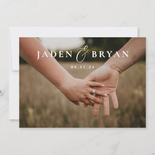 Modern Trio Afbeelding Save the Date Dubbelzijdig (Achterkant)