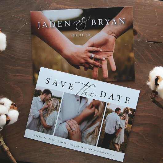 Modern Trio Afbeelding Save the Date Dubbelzijdig