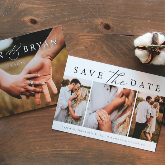 Modern Trio Afbeelding Save the Date Dubbelzijdig