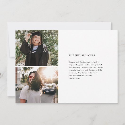 Modern Trio Multi-Photo Afstuderen Aankondiging (Achterkant)