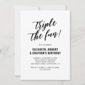 Modern Triple Het leuke gezamenlijke verjaardagsfe Kaart (Voorkant)