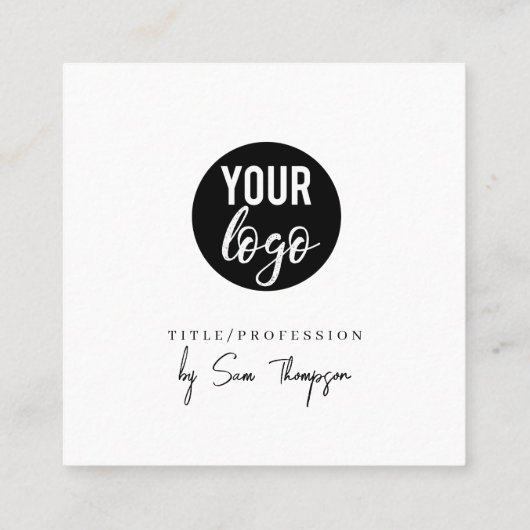 Modern Triple Icon & QR Code Social Media Logo Vierkante Visitekaartje (Achterkant)