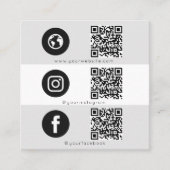 Modern Triple Icon & QR Code Social Media Logo Vierkante Visitekaartje (Voorkant)