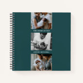 Modern Triptych 3-Photo Collage Journal - Blauwgro Notitieboek (Voorkant)