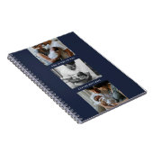 Modern Triptych 3-Photo Collage Journal - Navy Notitieboek (Rechterzijde)