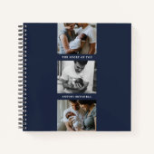 Modern Triptych 3-Photo Collage Journal - Navy Notitieboek (Voorkant)