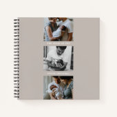 Modern Triptych 3-Photo Collage Journal - Taupe Notitieboek (Voorkant)