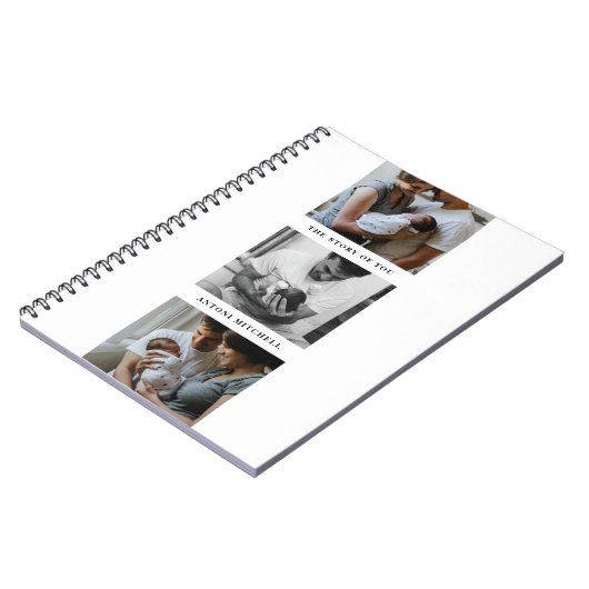 Modern Triptych 3-Photo Collage Journal - White Notitieboek (Linkerzijde)