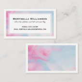 Modern | Troebel roze blauw | Christelijke scripts Visitekaartje (Voorkant / Achterkant)