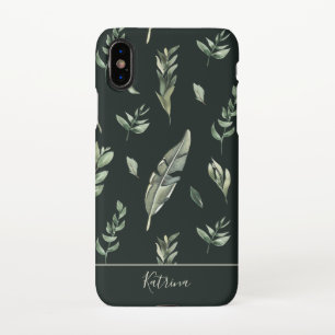 Modern Tropic Leaf Pattern iPhone XS Hoesje