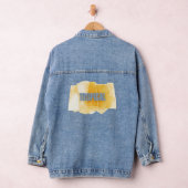Modern Tropical Abstract Yellow Shapes Tee Denim Jacket (Hangar)