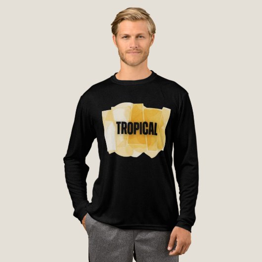 Modern Tropical Abstract Yellow Shapes Tee Tri-Blend Shirt (Voorkant)