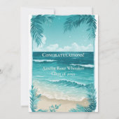 Modern Tropical Beach Turquoise Graduation Party  Kaart (Achterkant)