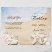 Modern Tropical Beach Wedding Folded Program Flyer (Voorkant)