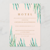 Modern Tropical Beach Wedding Hotel Kaart (Voorkant)