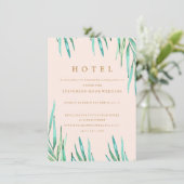 Modern Tropical Beach Wedding Hotel Kaart (Staand voorkant)