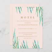 Modern Tropical Beach Wedding Hotel Kaart (Voorkant / Achterkant)