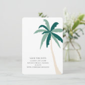 Modern Tropical Beach Wedding Save the Date Kaart (Staand voorkant)