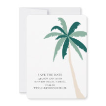 Modern Tropical Beach Wedding Save the Date Kaart