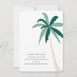 Modern Tropical Beach Wedding Save the Date Kaart