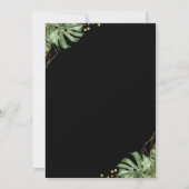 Modern Tropical Black Gold Arch Photo Afstuderen Aankondiging (Achterkant)