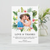 Modern Tropical Bloemenliefde en Bedankt Bruiloft (Staand voorkant)