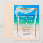 Modern Tropical Blue Beach Arbor Boho Wedding Kaart (Voorkant / Achterkant)