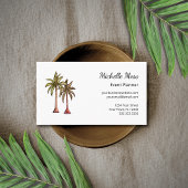 Modern Tropical Boho Palm Trees Event Planner  Visitekaartje