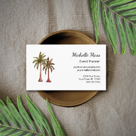 Modern Tropical Boho Palm Trees Event Planner  Visitekaartje