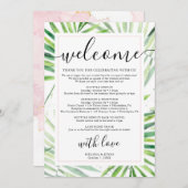 modern tropical calligraphy Invitation from the re (Voorkant / Achterkant)