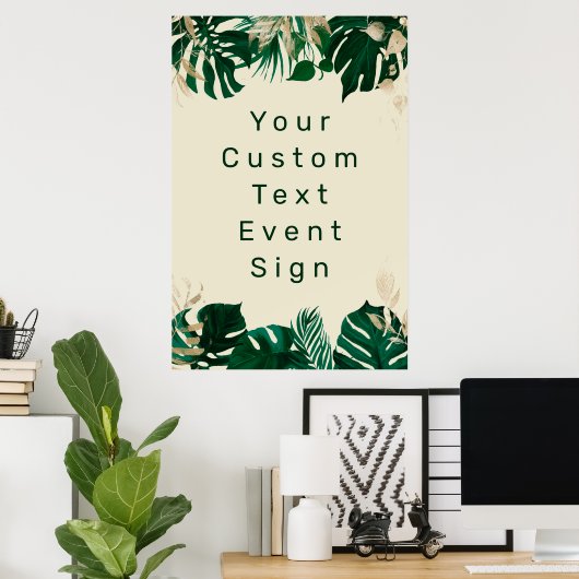 Modern Tropical Custom Text Large Wedding Sign Poster (Thuiskantoor)