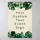 Modern Tropical Custom Text Large Wedding Sign Poster (Voorkant)