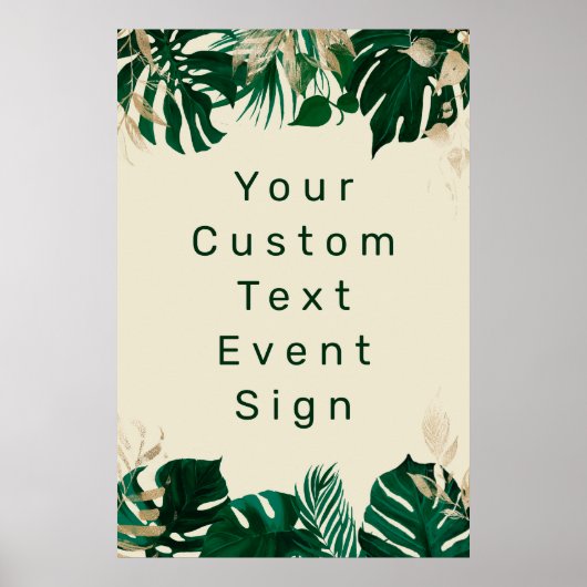 Modern Tropical Custom Text Large Wedding Sign Poster (Voorkant)